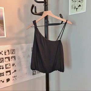 Black One Shoulder Going Out Top